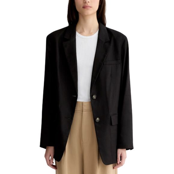 Everlane Jackets & Blazers - Everlane 'The Oversized' Black Linen Blazer Size 2